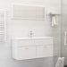 2 Piece Bathroom Furniture Set Glossy Look White Chipboard