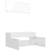 2 Piece Bathroom Furniture Set Glossy Look White Chipboard