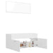 2 Piece Bathroom Furniture Set Glossy Look White Chipboard