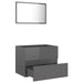 2 Piece Bathroom Furniture Set Grey Chipboard Nbania