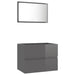 2 Piece Bathroom Furniture Set Grey Chipboard Nbania