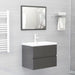 2 Piece Bathroom Furniture Set Grey Chipboard Nbania