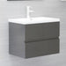 2 Piece Bathroom Furniture Set Grey Chipboard Nbania