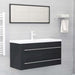 2 Piece Bathroom Furniture Set Grey Chipboard Nbanpl