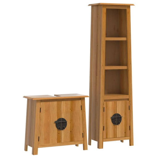 2 Piece Bathroom Furniture Set Solid Wood Pine Txxtapl