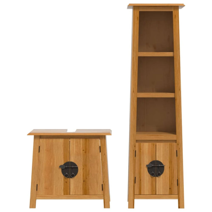 2 Piece Bathroom Furniture Set Solid Wood Pine Txxtapl