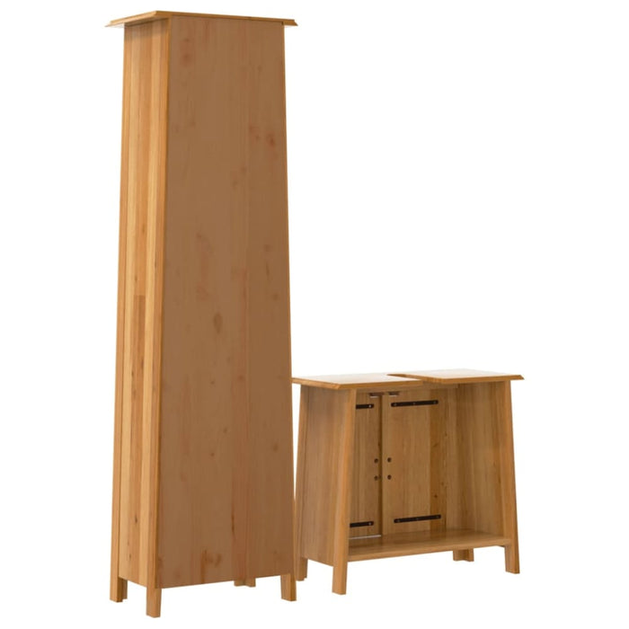 2 Piece Bathroom Furniture Set Solid Wood Pine Txxtapl