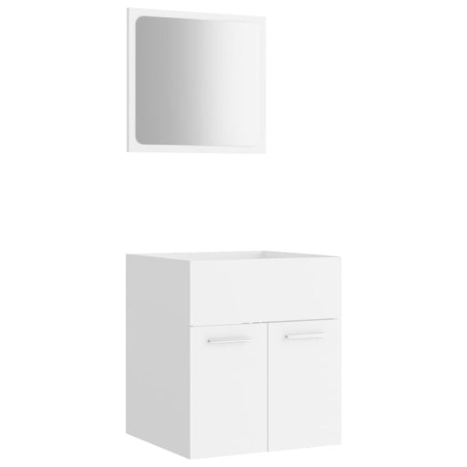 2 Piece Bathroom Furniture Set White Chipboard Nbaiit