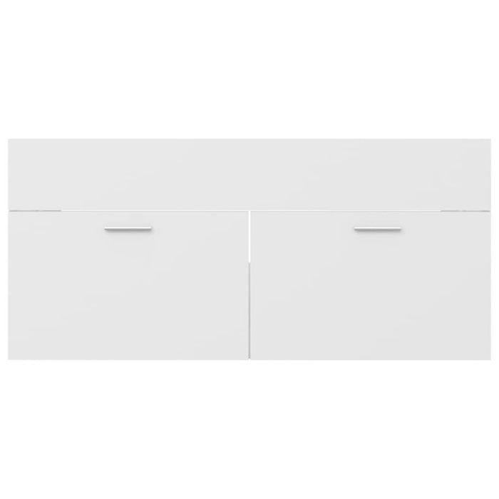 2 Piece Bathroom Furniture Set White Chipboard Nbanbk