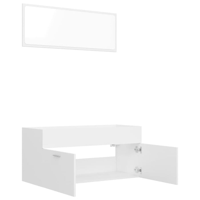 2 Piece Bathroom Furniture Set White Chipboard Nbanbk