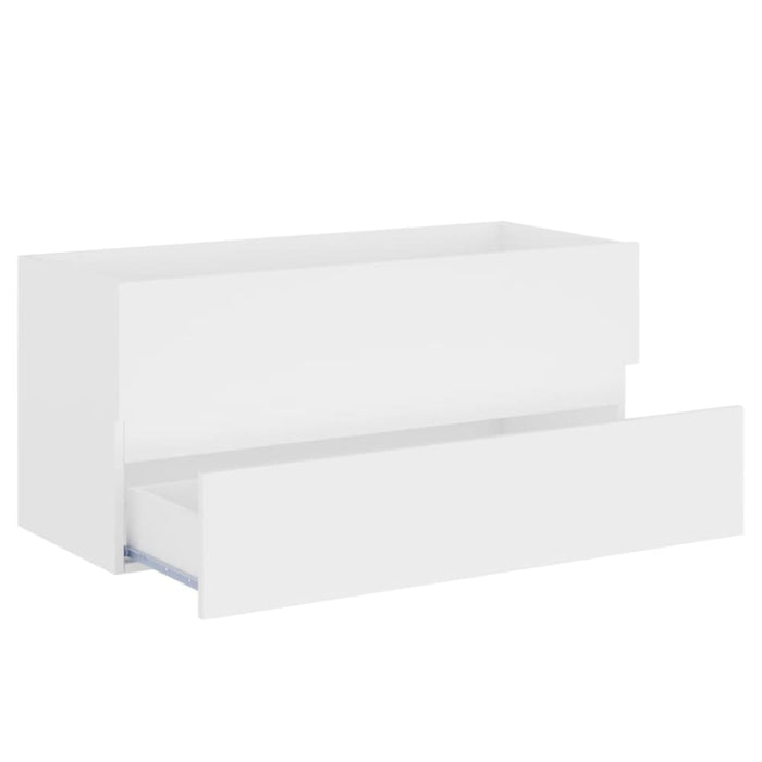 2 Piece Bathroom Furniture Set White Chipboard Nbankk