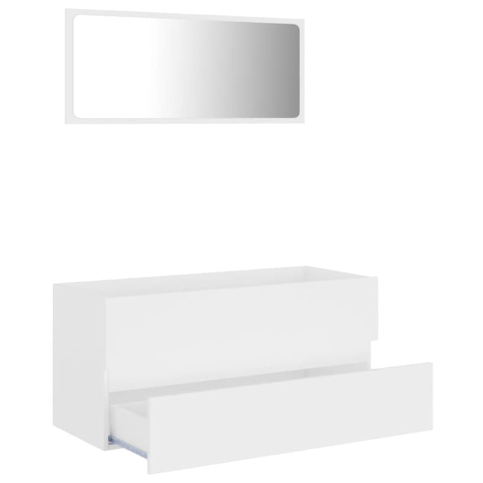 2 Piece Bathroom Furniture Set White Chipboard Nbankk