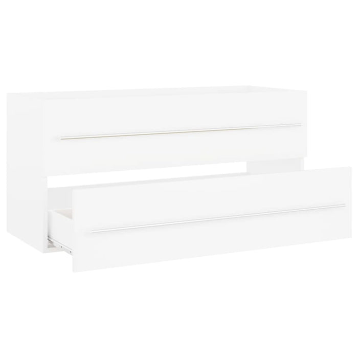 2 Piece Bathroom Furniture Set White Chipboard Nbanpa