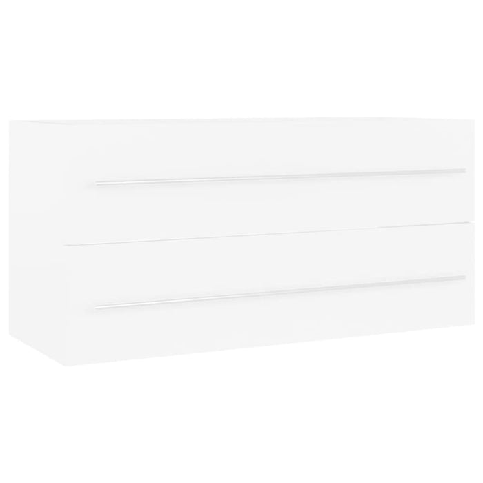 2 Piece Bathroom Furniture Set White Chipboard Nbanpa