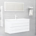 2 Piece Bathroom Furniture Set White Chipboard Nbanpa