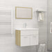 2 Piece Bathroom Furniture Set White And Sonoma Oak