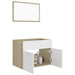 2 Piece Bathroom Furniture Set White And Sonoma Oak