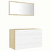 2 Piece Bathroom Furniture Set White And Sonoma Oak