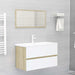 2 Piece Bathroom Furniture Set White And Sonoma Oak