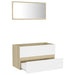 2 Piece Bathroom Furniture Set White And Sonoma Oak