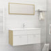 2 Piece Bathroom Furniture Set White And Sonoma Oak