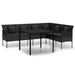 2 Piece Garden Dining Set With Cushions Black Poly Rattan