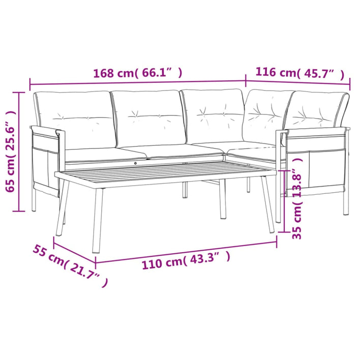 2 Piece Garden Lounge Set Anthracite Steel Tlxnob