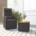 2 Piece Garden Lounge Set Black Poly Rattan&solid Wood