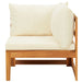 2 Piece Garden Lounge Set With Cream White Cushions Acacia