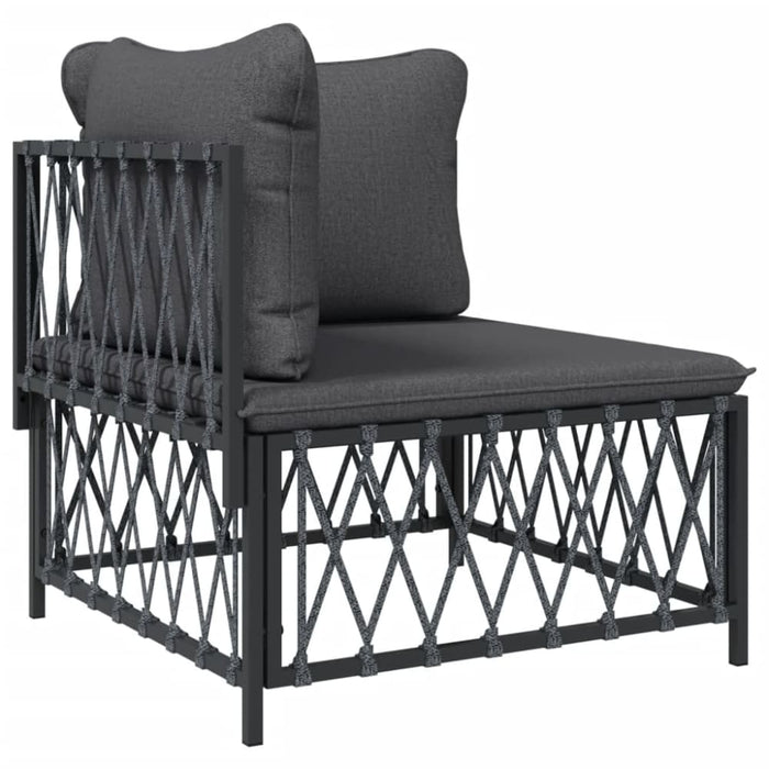 2 Piece Garden Lounge Set With Cushions Anthracite Steel