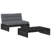 2 Piece Garden Lounge Set With Cushions Black Solid Wood