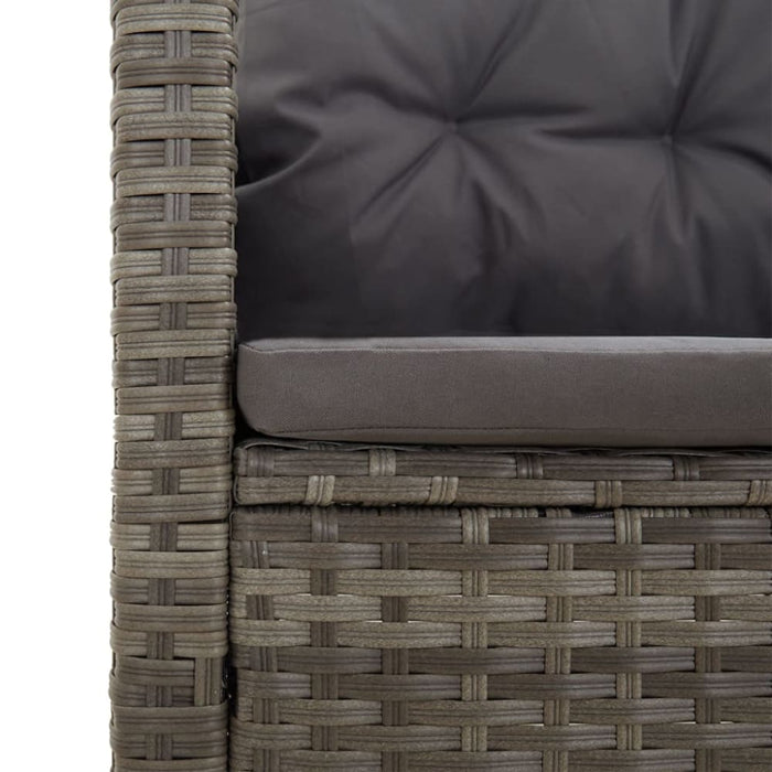 2 Piece Garden Lounge Set With Cushions Grey Poly Rattan