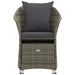 2 Piece Garden Lounge Set With Cushions Grey Poly Rattan