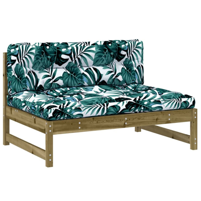 2 Piece Garden Lounge Set With Cushions Impregnated Wood