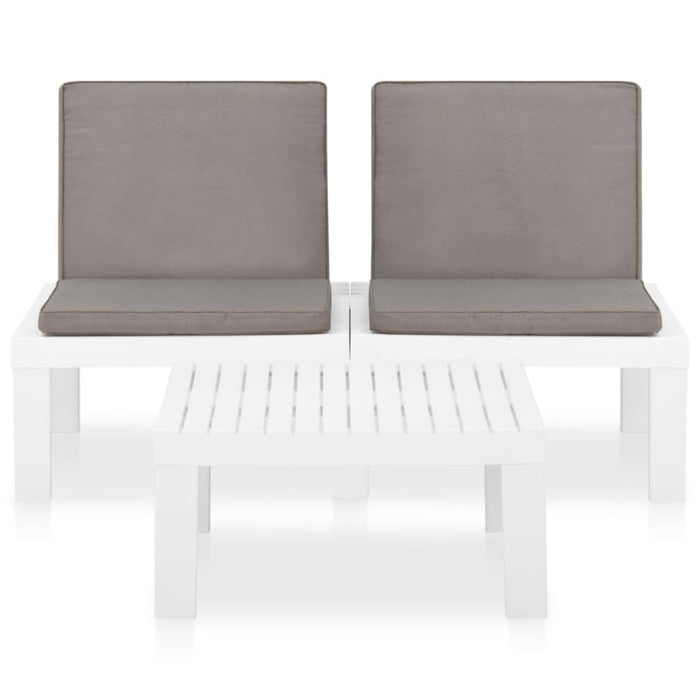 2 Piece Garden Lounge Set With Cushions Plastic White Topnpx