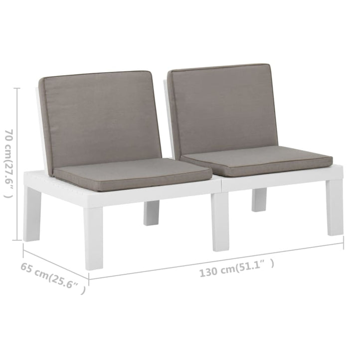 2 Piece Garden Lounge Set With Cushions Plastic White Topnpx