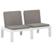 2 Piece Garden Lounge Set With Cushions Plastic White Topnpx