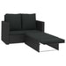 2 Piece Garden Lounge Set With Cushions Poly Rattan Black