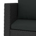 2 Piece Garden Lounge Set With Cushions Poly Rattan Black