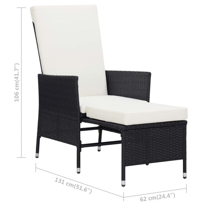 2 Piece Garden Lounge Set With Cushions Poly Rattan Black