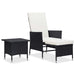 2 Piece Garden Lounge Set With Cushions Poly Rattan Black