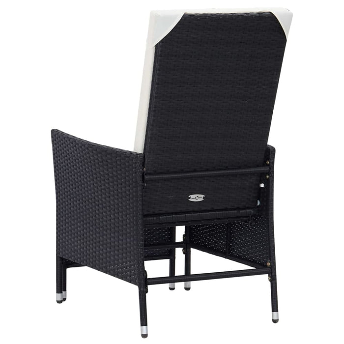 2 Piece Garden Lounge Set With Cushions Poly Rattan Black