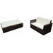 2 Piece Garden Lounge Set With Cushions Poly Rattan Brown