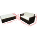 2 Piece Garden Lounge Set With Cushions Poly Rattan Brown