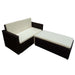 2 Piece Garden Lounge Set With Cushions Poly Rattan Brown