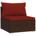 2 Piece Garden Lounge Set With Cushions Poly Rattan Brown