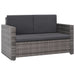 2 Piece Garden Lounge Set With Cushions Poly Rattan Grey