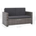 2 Piece Garden Lounge Set With Cushions Poly Rattan Grey