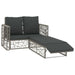 2 Piece Garden Lounge Set With Cushions Poly Rattan Grey