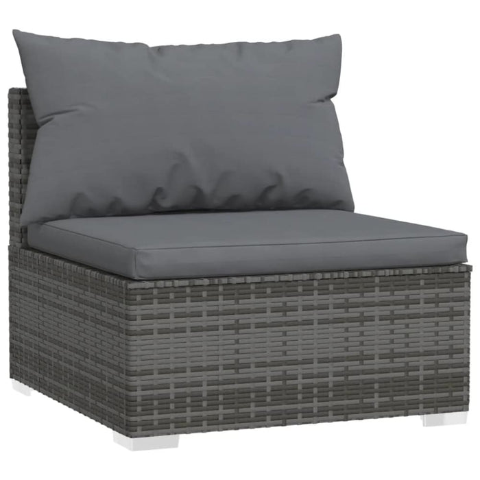 2 Piece Garden Lounge Set With Cushions Poly Rattan Grey